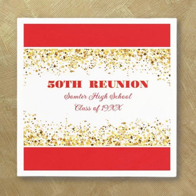 Let's Party! 50th Class Reunion custom  Napkin (Creator Uploaded)