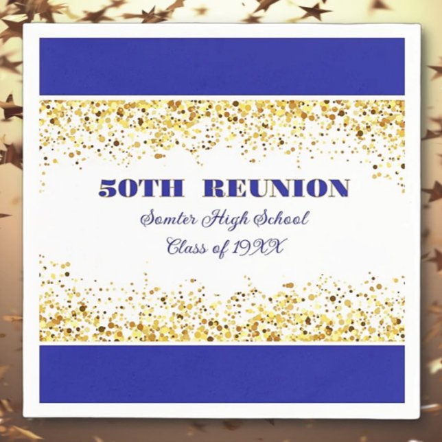 Let's Party! 50th Class Reunion custom  Napkin (Creator Uploaded)