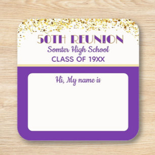 Let's Party! 50th Class Reunion custom  Square Sticker