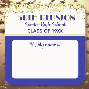 Let's Party! 50th Class Reunion custom  Square Sticker