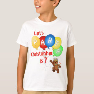 Let's Party 7th Birthday Bear Prince T-Shirt
