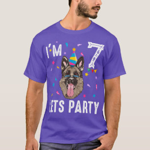 Lets Party 7Th Birthday With German Shepherd T-Shirt