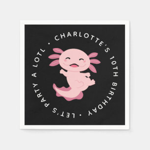 Let's Party A Lotl • Axolotl Birthday Party Napkin