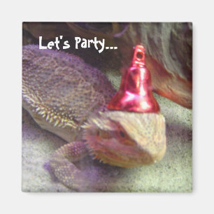 Let's Party Bearded Dragon Magnet
