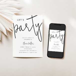 Let's Party Birthday Celebration Invitation