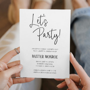 Let's Party Casual Backyard Graduation Party Invitation