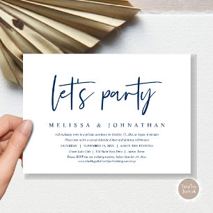 Let's Party, Casual Wedding Elopement Dinner Invitation