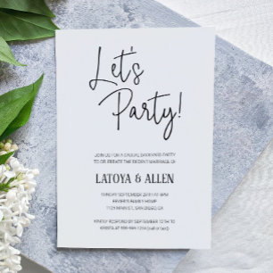 Let's Party Casual Wedding Reception Elopement Invitation