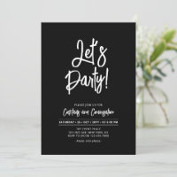 Let's Party | Chic Brush Script Any Occasion Party