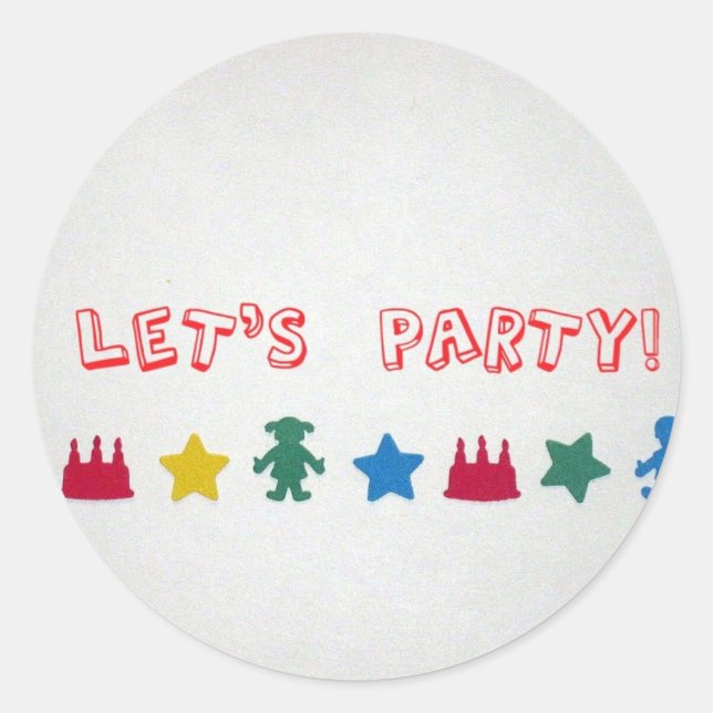 Let's Party! Classic Round Sticker (Front)