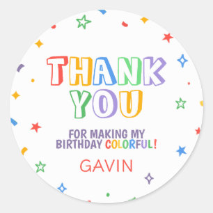 Let's Party Colourful Birthday Party Classic Round Sticker