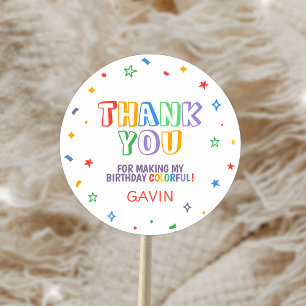 Let's Party Colourful Birthday Party Classic Round Sticker