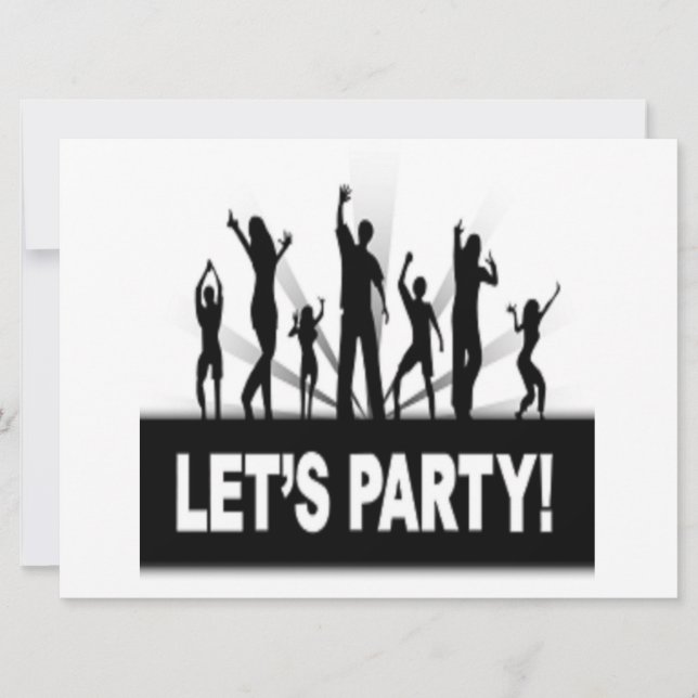 "LET'S PARTY" DANCERS INVITATION (Front)