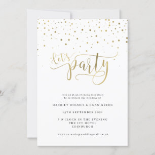Let's Party Evening Wedding Reception Invitation