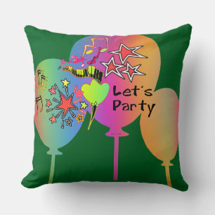 Let's Party Green Decorative Fun Cushion