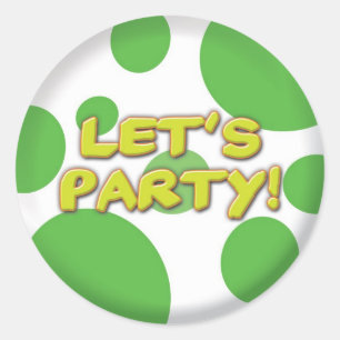 Lets party Green Spots sticker