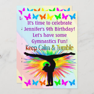 LET'S PARTY GYMNASTICS INVITATION