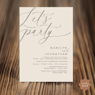 Let's Party Happily Ever After Wedding Dinner Invitation