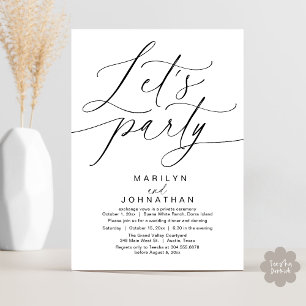 Let's Party Happily Ever After Wedding Dinner Invitation