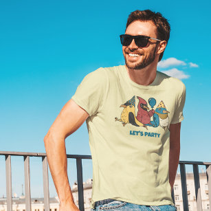 Let's Party Happy Bird-Day Cute Birds Graphic T-Shirt