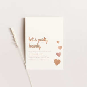 Let's Party Hearty Love Heart Baby Shower Invitation