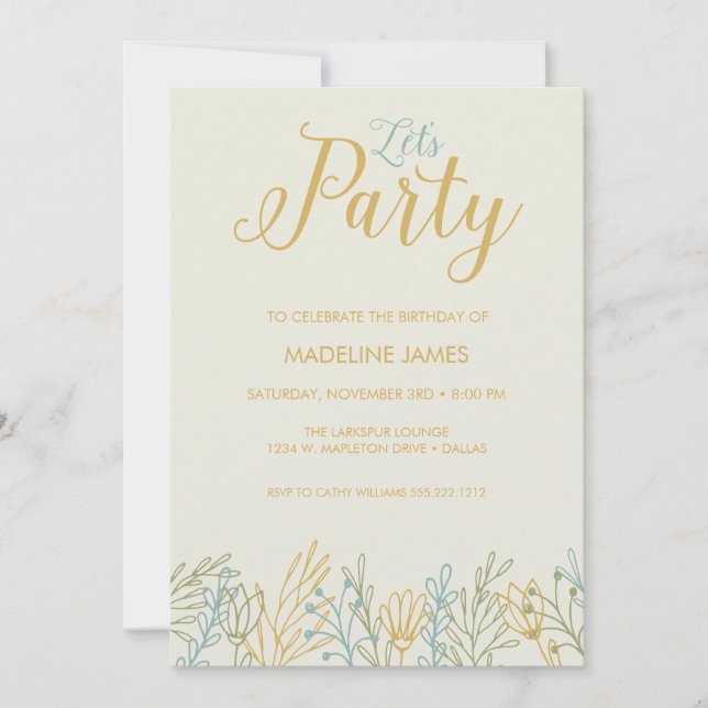 Let's Party Invitation (Front)