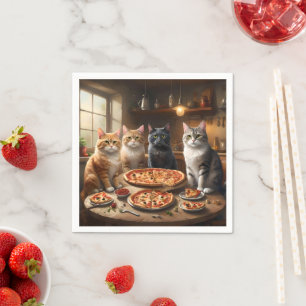 Lets Party Its Cat Pizza Night, Napkin