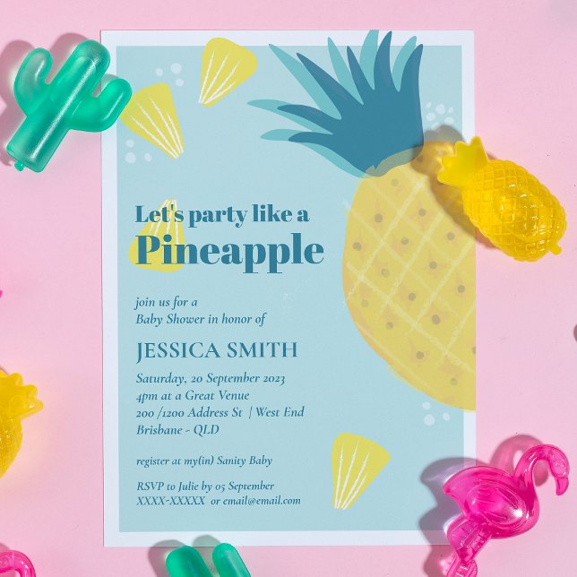 Let's Party Like A Pineapple Baby Shower Invitation (Creator Uploaded)