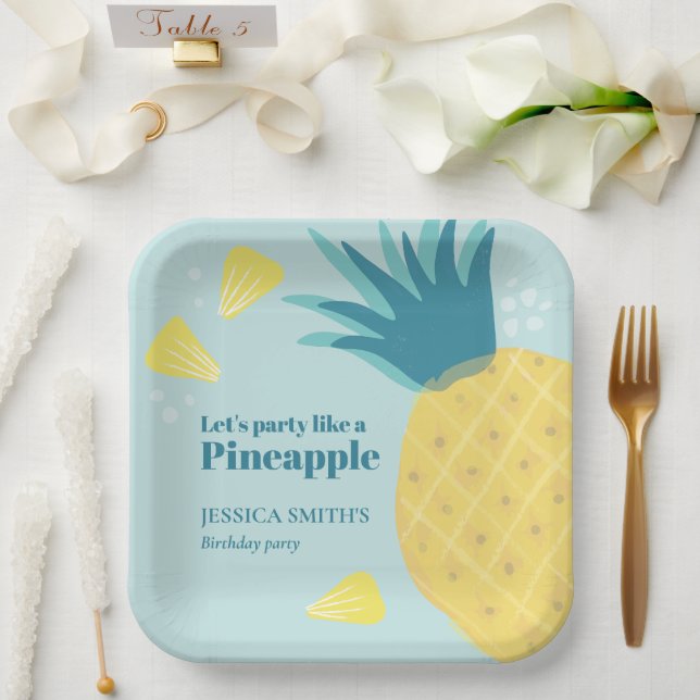 Let's Party Like A Pineapple Paper Plate (Wedding)
