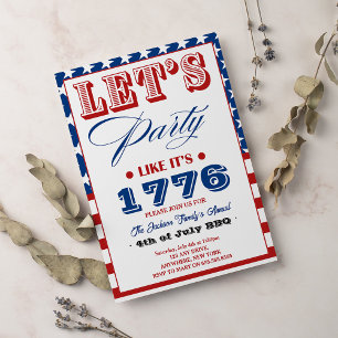 Let's Party Like It's 1776 4th Of July Invitation