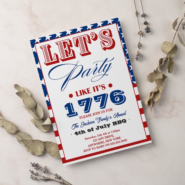 Let's Party Like It's 1776 4th Of July Invitation (Creator Uploaded)