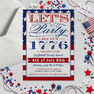 Let's Party Like It's 1776 4th Of July Party Acrylic Invitations