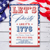 Lets Party Like It's 1776 Funny 4th July Party