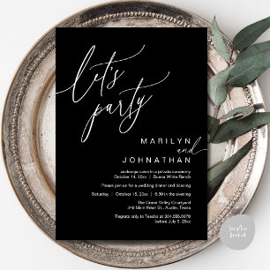 Let's Party, Modern Romantic Wedding Reception Invitation