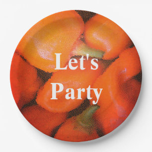 Let's Party Orange Chilli Peppers Southwest Paper Plate