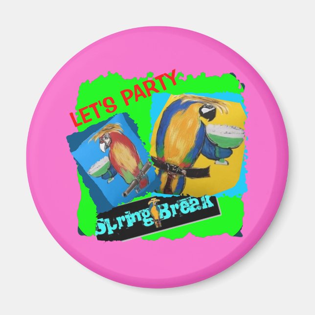 Let's Party - Parrots Magnet (Front)