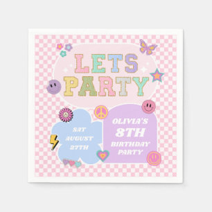 Let's Party Preppy Varsity Patch Birthday Party Napkin