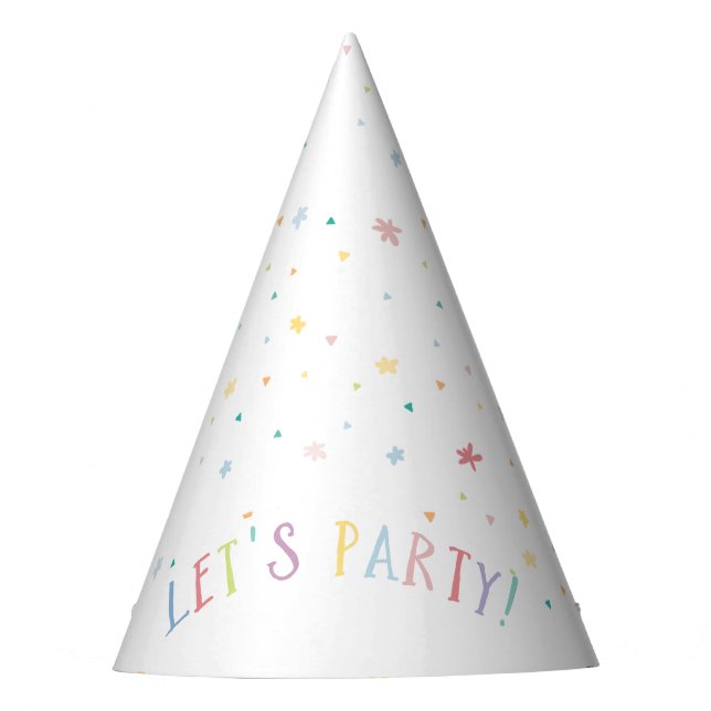 LETS PARTY pretty party pastel colours sprinkles Party Hat (Front)