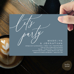Let's Party, Romantic Wedding Dinner and Dancing Invitation