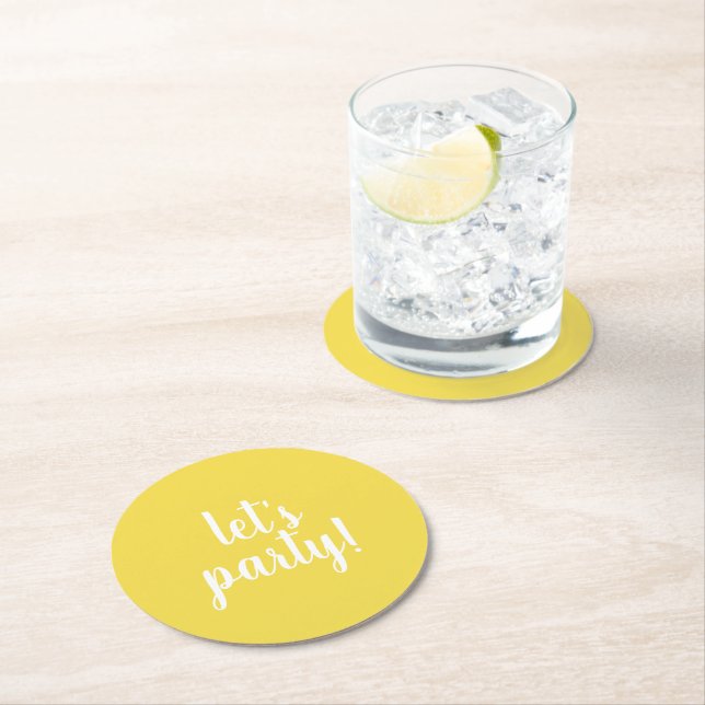 Let's party! - round paper coaster (Insitu)