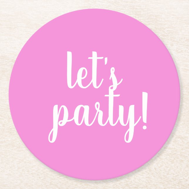 Let's party! - round paper coaster (Front)