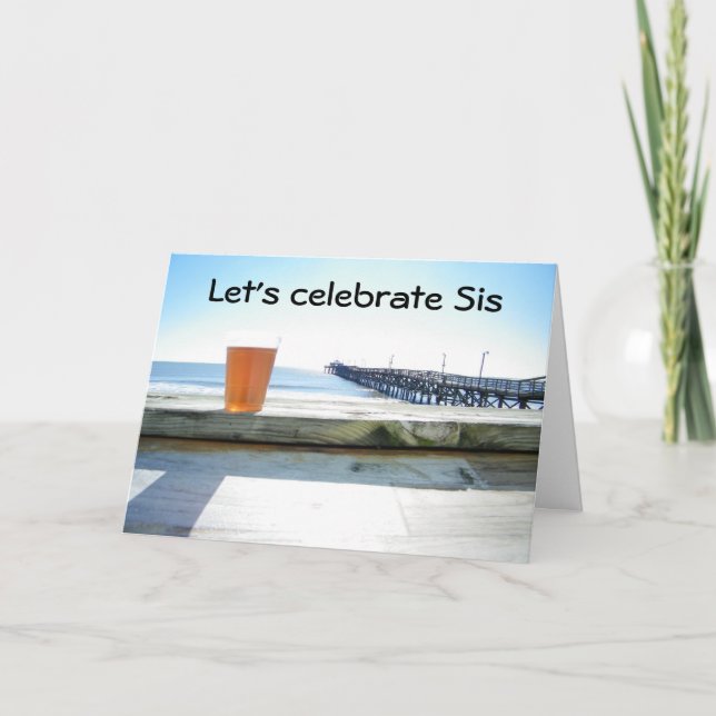 "LET'S PARTY SISTER" BIRTHDAY WISHES CARD (Front)