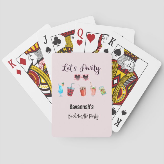 Let's Party Summer Soiree Personalised Playing Cards (Back)