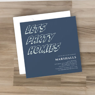 Lets party teen modern typography Invitation