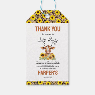 Let's Party Till the Cows Come Home 2nd Birthday Gift Tags