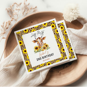Let's Party Till the Cows Come Home 2nd Birthday Napkin