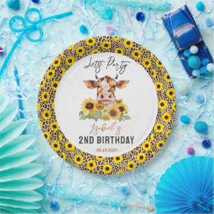 Let's Party Till the Cows Come Home 2nd Birthday Paper Plate