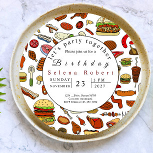 let's party together BBQ record invitation