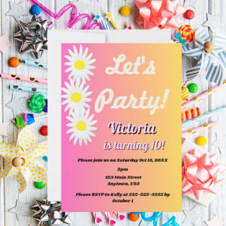 Let's Party Tween Invitation