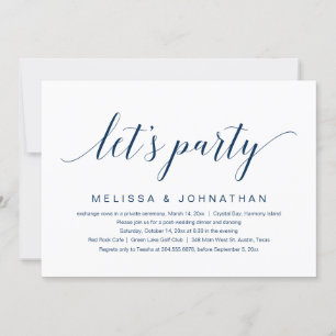 Let's Party, Wedding Elopement Celebration Invitat Invitation